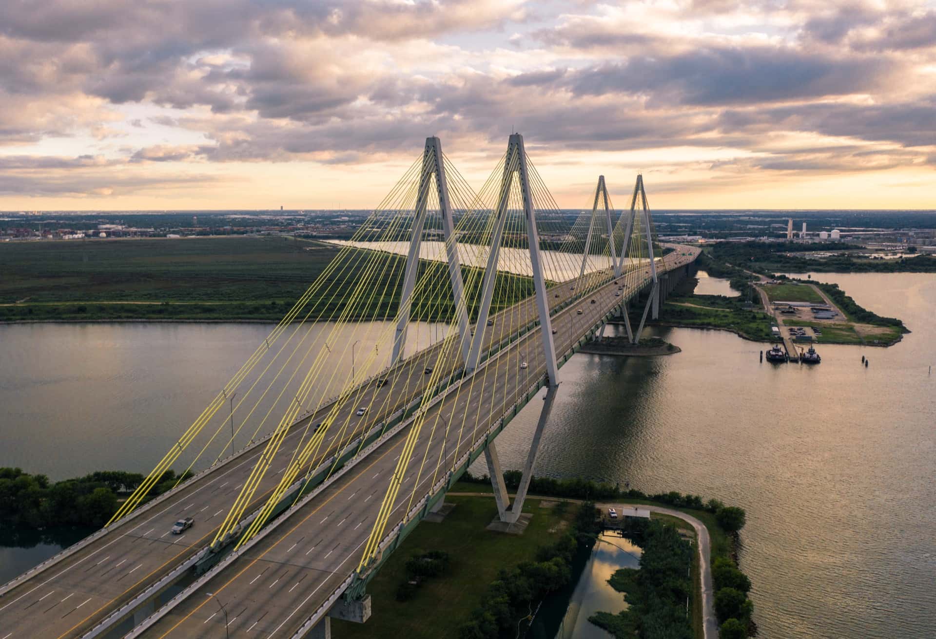 Bridge over the water in Baytown, Texas